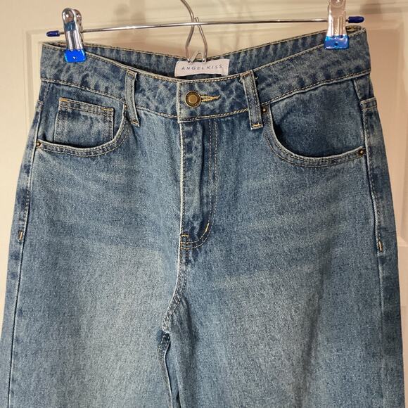 Angel Kiss Wide Leg High Waist Jean With Heart Pockets 1/25 - Picture 2 of 8